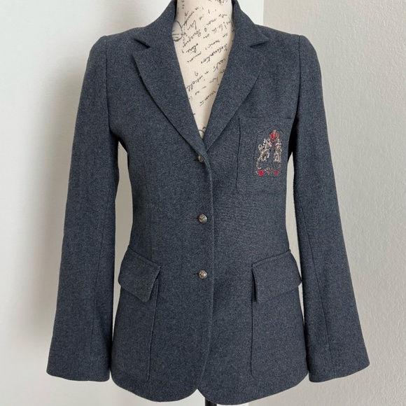 Sineqianone Wool Blazer Gray Size XS Petite - Picture 1 of 4